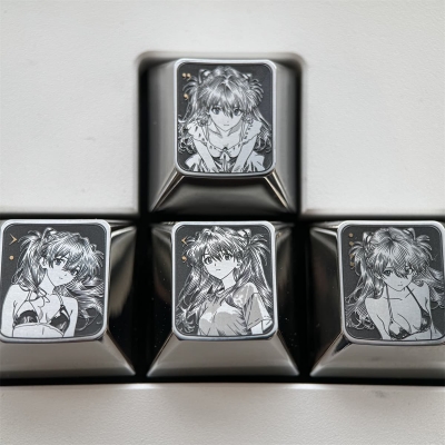1U ESC / Arrow / WASD Titanium Alloy Artisan Keycaps Precision Pointillism for Mechanical Keyboard -Asuka Series